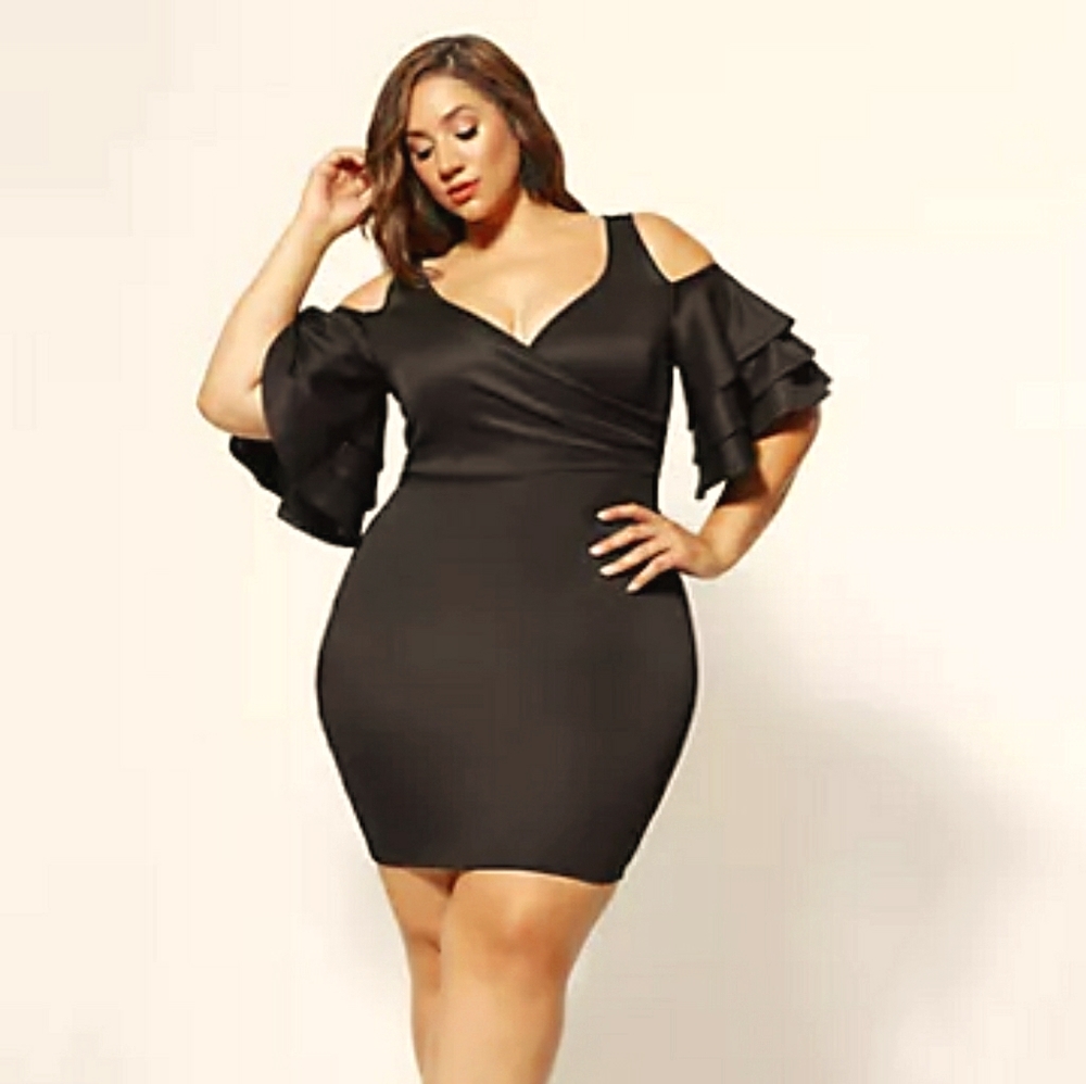 FTF Everly Drama Ruffle Bodycon Dress